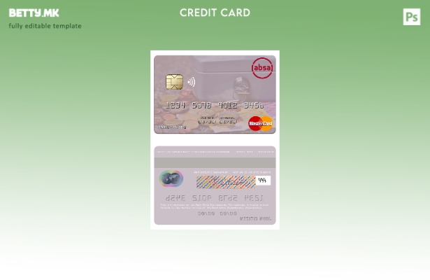 Модерен стил Шаблон за мастер картички Мозамбик Absa Bank Mozambique